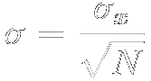 Standard deviation of the mean