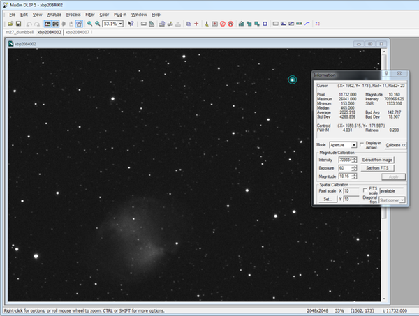 Measuring apparent magnitude using MaxIm