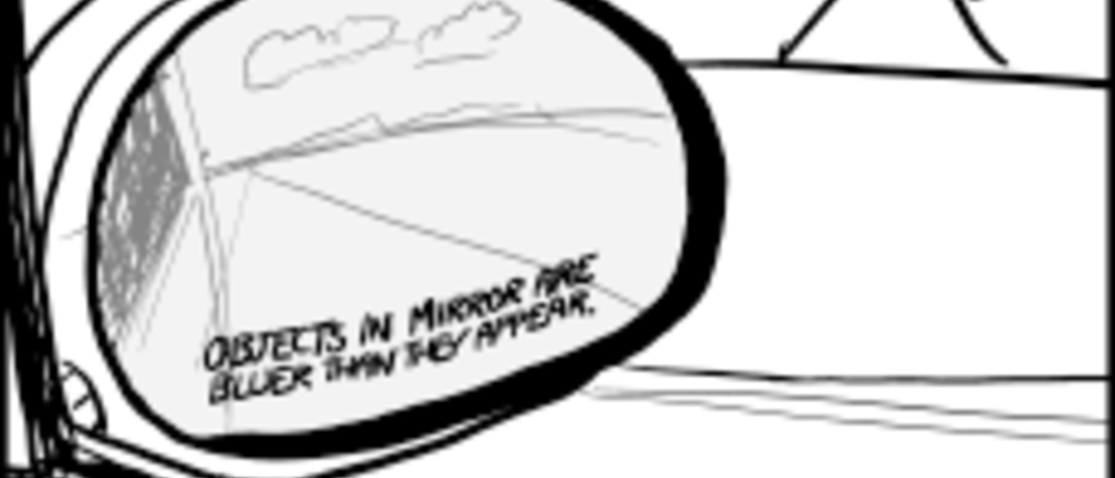objects_in_mirror_med.png A cartoon comic captioned “Edwin Hubble’s Car”