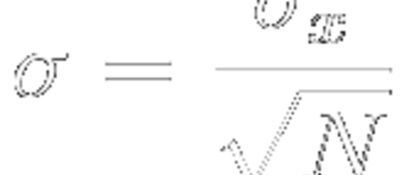 Standard deviation of the mean