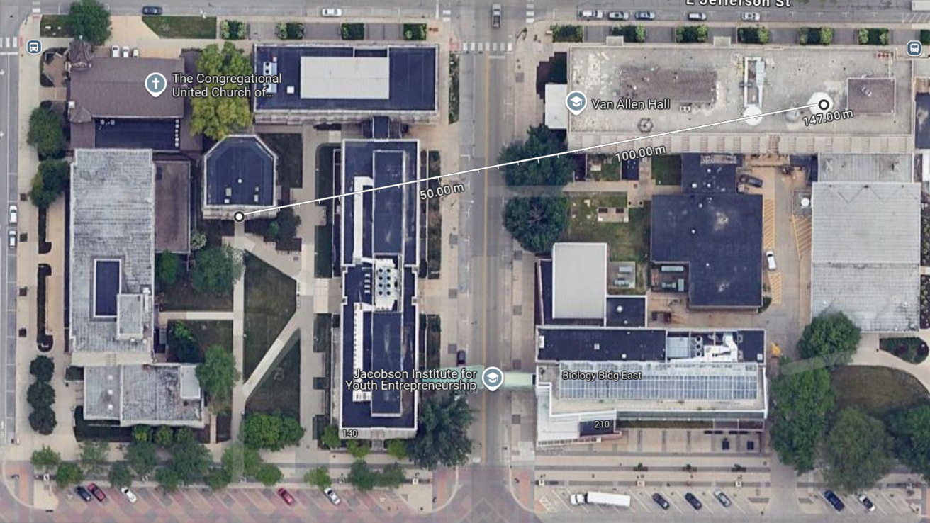 distance measurement using Google Maps